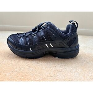 DRC Refresh Stk 3910 Mens Black Leather Mesh Walking Shoes Size 8M